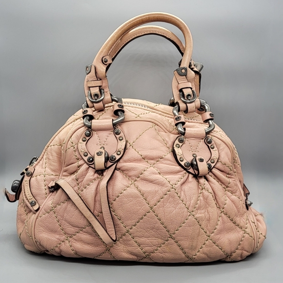 Juicy Couture Vintage Pink Leather Quilted Satchel